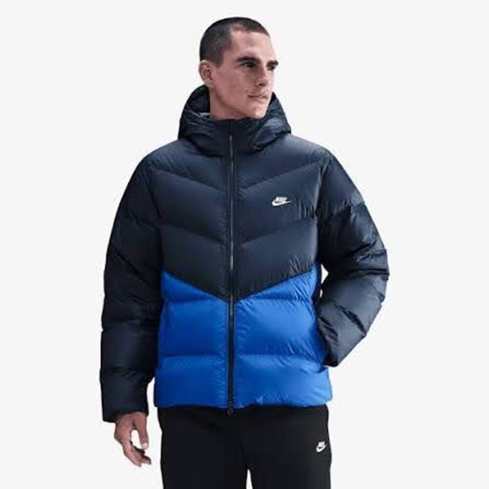 Mens Size 3XL Nike Windrunner Down Jacket Hooded Full Zip Navy Blue HQ7790-451
